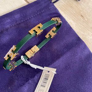 NWT~TORY BURCH~Serif-T Stackable Leather Bracelet